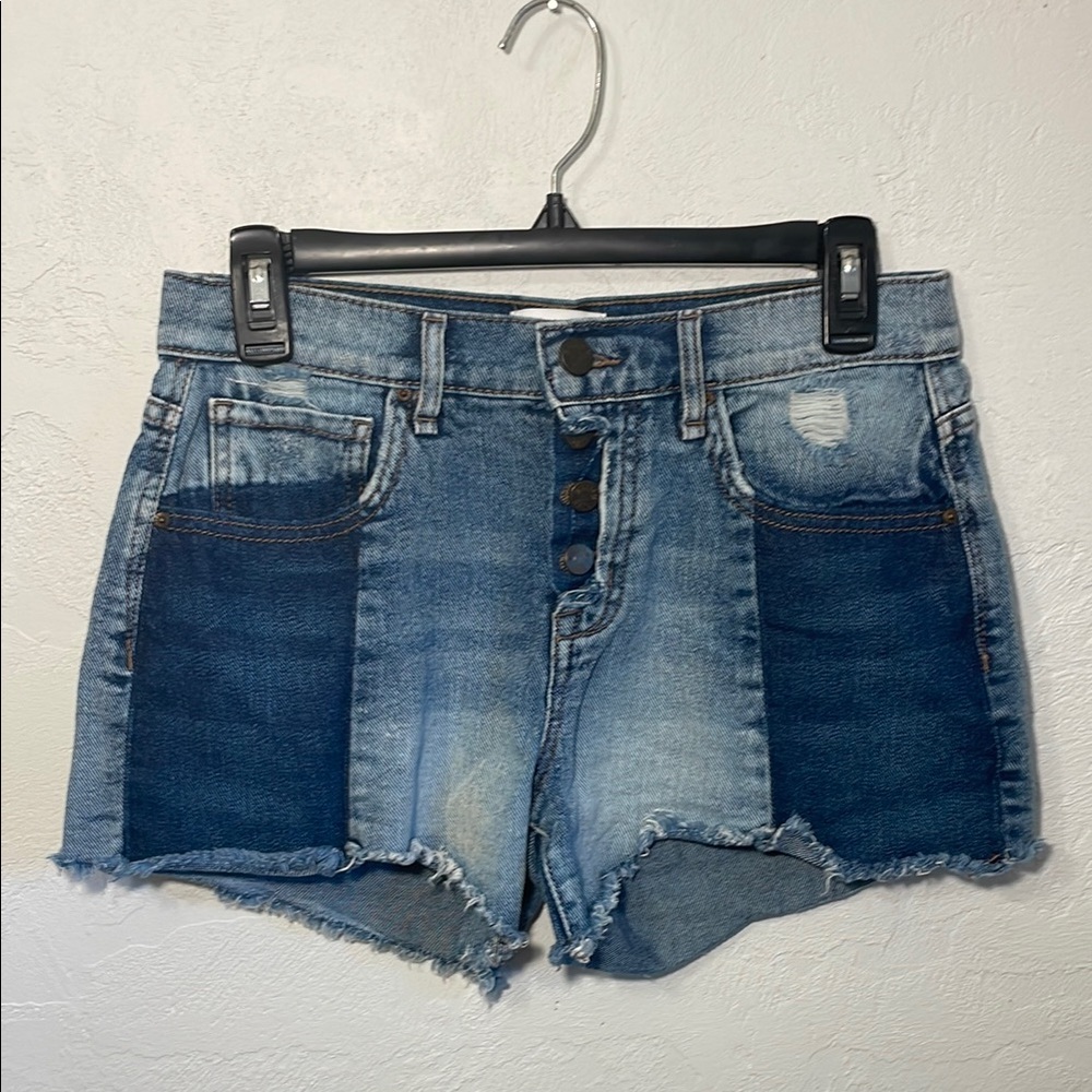 William Rast Two-Tone Blue Jean HighRise Shorts